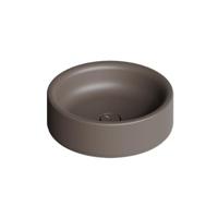 Waskom Salenzi Idilla 42 cm Rond Mat Bruin (incl. plug) - thumbnail