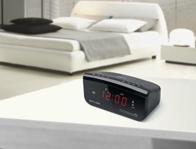Muse M-12 CR Radiowekker (PLL-tuner, 2 wektijden, 1,5 cm (0,6 inch) rood led-display) zwart