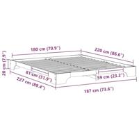 Bedframe met opslag Bruin 180 x 220 cm Massief grenenhout - thumbnail