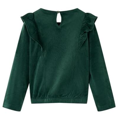 Kinderblouse met ruches 116 donkergroen