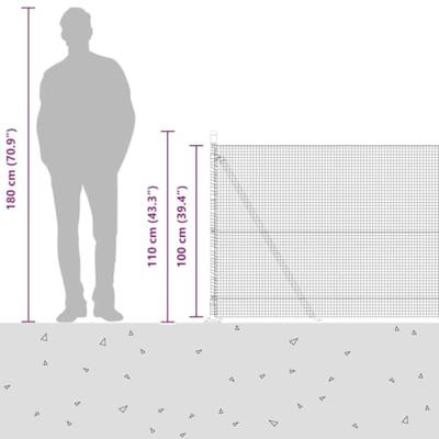 VidaXL Afrasteringspaal grijs 10 x 1 m (16 x 16 mm gaas) staal