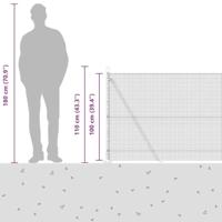 VidaXL Afrasteringspaal grijs 10 x 1 m (16 x 16 mm gaas) staal - thumbnail
