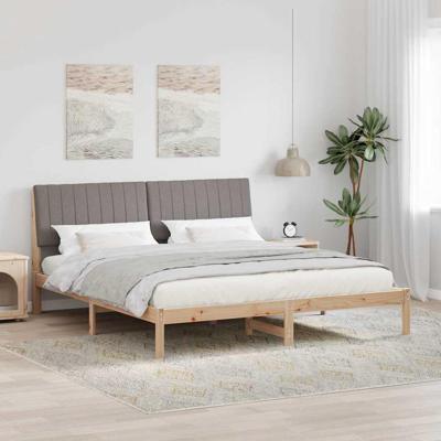 Bedframe met hoofdeinde Bruin 180 x 200 cm Massief grenenhout