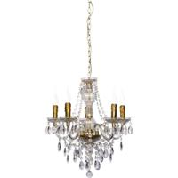 LED Kroonluchter - Trion Lucy - E14 Fitting - 5-lichts - Rond - Mat Goud - Aluminium - thumbnail