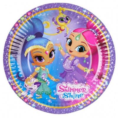 Wegwerp bordjes Shimmer & Shine papier 8 stuks | 30 stuks