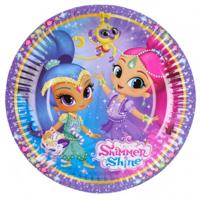 Wegwerp bordjes Shimmer & Shine papier 8 stuks | 30 stuks - thumbnail