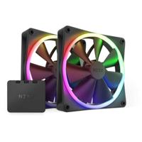 NZXT f140 rgb case fans (zwart, 2 stuks, 140 x 140 x 26 mm, pwm, incl. controller) - thumbnail