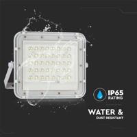 V-TAC VT-80W-W 7842 LED-schijnwerper, Zonne-energiemodule 19 W Neutraalwit Wit - thumbnail