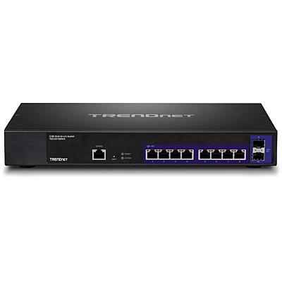 TRENDnet 10-poorts multi-Gig Web Smart Switch, 8 x 2.5GBASE-T poorten, 2 x 10G SFP+ sleuven, metalen behuizing, beheerde netwerk Ethernet-schakelaar, levenslange bescherming, zwart, TEG-3102WS