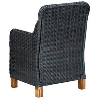 Tuinstoelen 2 st met kussens poly rattan donkergrijs - thumbnail