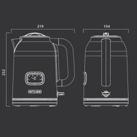 Muse MS-030W - Elektrische waterkoker, 1,7 L, wit/messing - thumbnail