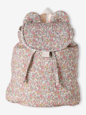 Personaliseerbare rugzak voor kleuterschool in katoenen gaas met oortjes meerkleurig