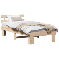 Bedframe met hoofdeinde Bruin 80 x 200 cm Massief grenenhout - thumbnail
