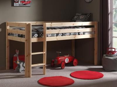 Bed ALIZE halfhoogslaper 90x200 cm natuurlijke pijnboom zonder tent Bed ALIZE halfhoogslaper 90x200 cm natuurlijke pijnboom zonder tent