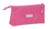 Pennenetui met 3 vakken Munich Basic Fuchsia 22 x 12 x 3 cm - thumbnail