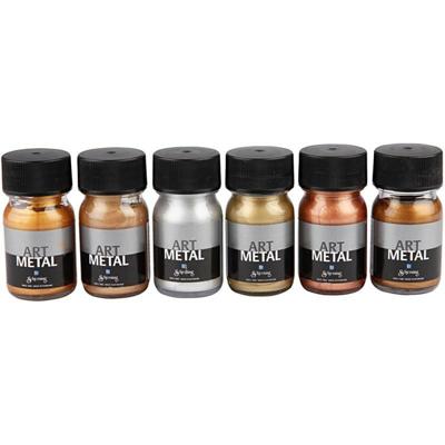 Creativ Company Hobbyverf metallic kleuren, 6x30ml