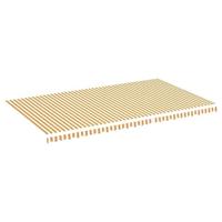 VidaXL Vervangingsdoek voor luifel 6x3,5 m geel en wit - thumbnail