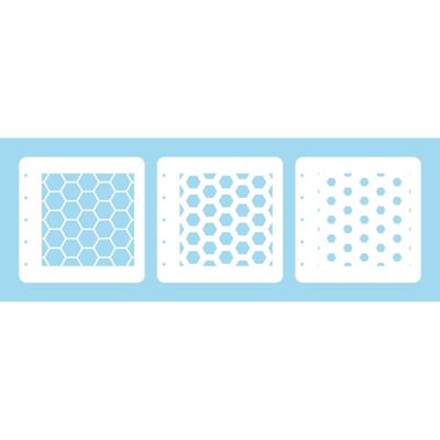 Nellie's Choice • layered combi stencil set honeycomb 3stuks