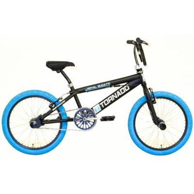 Royal Freestyle bmx 20" -bugatti - mat zwart met blauwe banden