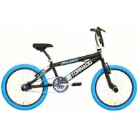 Royal Freestyle bmx 20" -bugatti - mat zwart met blauwe banden - thumbnail