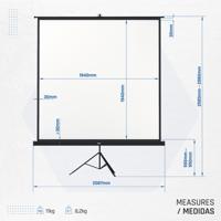 Draagbaar projectiescherm iggual Pantalla Mural 200x200cm con Trípode - thumbnail