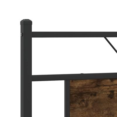 Bedframe zonder matras metaal gerookt eikenkleurig 180x200 cm