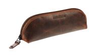 Maverick lederen pennenzak, ovaal, bruin - thumbnail