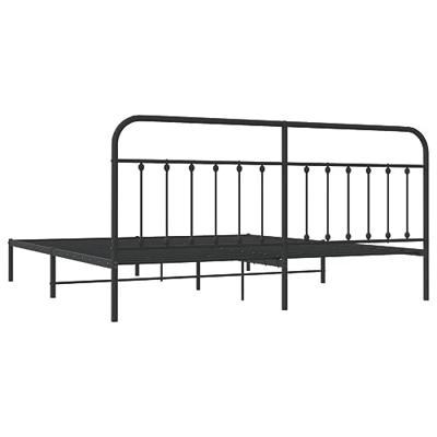 Bedframe met hoofdbord metaal zwart 193x203 cm Bedframe met hoofdbord metaal zwart 193x203 cm