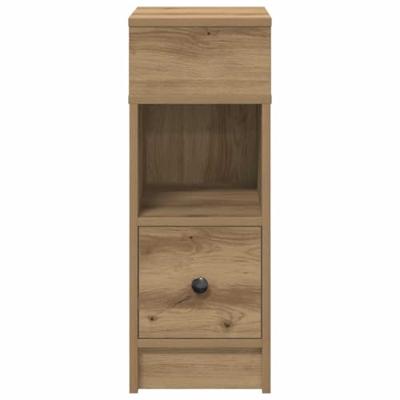 Nachtkastjes 2 st met lade 25x31x66 cm artisanaal eikenkleurig