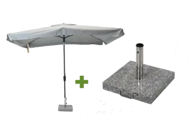 Delos 200x300cm lichtgrijs met 35kg voet