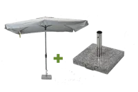 Delos 200x300cm lichtgrijs met 35kg voet - thumbnail