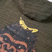 Kindertrui met gorillaprint 128 gemleerd donkerkakikleurig - thumbnail