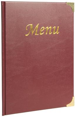 Menukaart Securit A4 4 x 2 tassen wijnrood