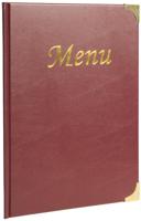 Menukaart Securit A4 4 x 2 tassen wijnrood - thumbnail