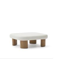 Kave Home Salontafel 'Labra' Cement en acaciahout, 80 x 80cm - thumbnail