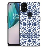 OnePlus Nord N10 5G Bloemen Hoesje Flower Blue - thumbnail