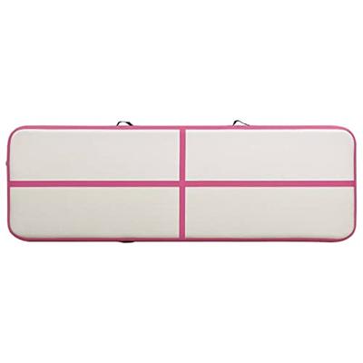 VidaXL Gymnastiekmat met pomp opblaasbaar 400x100x15 cm pvc roze