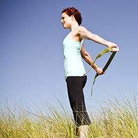 Yoga Strap 2,44m (hennep) - oranje/rood - thumbnail