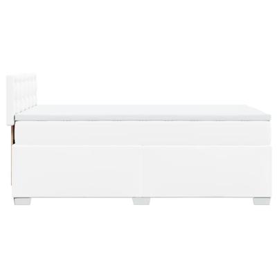 Boxspring met matras kunstleer wit 80x200 cm - thumbnail