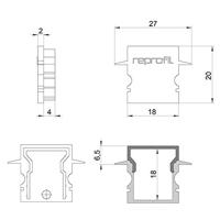 Deko Light 979071 Endkappe H-ET-02-12 Set 2 Stk, Grau Profieleindkap Kunststof (l x b x h) 27 x 6 x 20 mm 1 stuk(s) - thumbnail