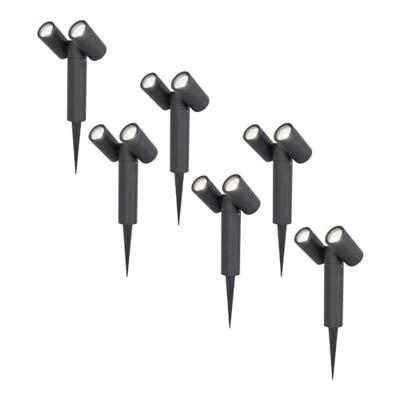 Set van 6 Pinero Dubbel LED prikspots - GU10 8 Watt 345 Lumen - Dimbaar - Kantelbaar - GU10 - 6500K daglicht wit - IP64 Waterdicht - Zwart Set van 6 Pinero Dubbel LED prikspots - GU10 8 Watt 345 Lumen - Dimbaar - Kantelbaar - GU10 - 6500K daglicht wit - IP64 Waterdicht - Zwart