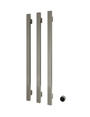 Hotbath &MORE set van 3 rails RASV135 SQUARE135 cm met separate schakelaar en inbouw element Geborsteld Nikkel (RASV135-3GN)