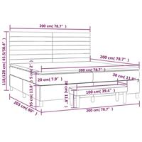 Boxspring met matras fluweel lichtgrijs 200x200 cm - thumbnail
