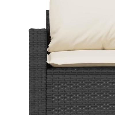 4-delige Loungeset met kussens poly rattan zwart 4-delige Loungeset met kussens poly rattan zwart