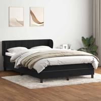 Boxspring met matras fluweel zwart 160x220 cm - thumbnail