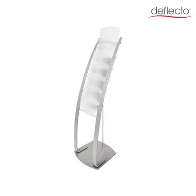 Deflecto 693145EUS 693145EU Brochurestandaard Zilver, Transparant (bevroren) DIN A4 1 stuk(s) Aantal vakken: 6 (b x h x d) 380 x 1250 x 420 mm