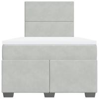 Boxspring met matras fluweel lichtgrijs 120x190 cm - thumbnail