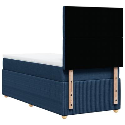 Boxspring met matras stof blauw 100x200 cm - thumbnail