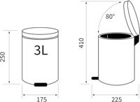 Sealskin Pedaalemmer 3 liter Industrial vrijstaand Wit - thumbnail