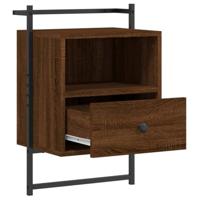 Nachtkastjes 2 st wandgemonteerd 40x30x61 cm hout bruineiken - thumbnail